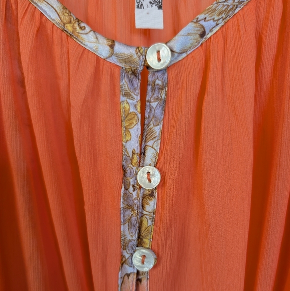 Free People Intimately Bali Sweet Nothing Slip Mini Dress Lingerie Coral Small - Picture 8 of 8